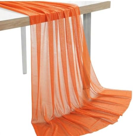 Pack of 15 Yard Chiffon Drapery Fabric, 60" Wide, Multiuse - Orange by MDS