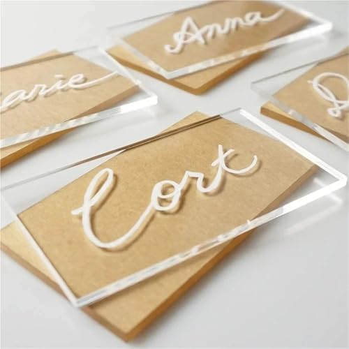 100PCS Clear Acrylic Rectangle Table Seating Cards for Wedding Party Decor - Image 3