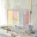 Acrylic Wedding Card Box with LED Lights, Colorful Gift Card Box for Party by OurWarm