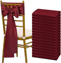 fani Burgundy Satin Chair Straps Bows,60 PCS 7x108 Inch,Chair Sash by fani