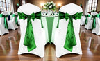 MDS® Pack of 75 Satin Chair Sashes for Wedding & Events – Green - Image 2