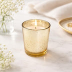 Hosley Set of 24 Gold Mercury Filled Glass Votive Candles. Ideal Gift for Weddings, Bridal Showers, Parties, Home Decor, and Special Events - Image 2