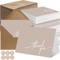 Gueevin 200 Pcs Thank You Cards with Envelopes Stickers, 3.5x5", Khaki by Gueevin
