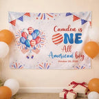 Personalized All American Boy Silk Birthday Banner and Romper Set, Patriotic USA Flag Theme, 4th of July Baby Boy Outfit, Summer Party Decoration, Cake Smash Backdrop, Custom Name Gift Idea by Unknown