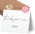 120 Heavyweight Blank Wedding Thank You Cards with Envelopes, Personalized Greetings Gratitude Letter From The New Mr and Mrs, Wedding Thank You Notes with Envelopes & Stickers (4x6 Inches) (120 Pack) by Durabasics