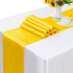 Pack of 50 Satin Yellow Chair Sashes Bows 7x108 Inch Wedding Chair Ribbons - Image 3