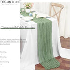 Teruntrue 20 Pack Sage Green Cheesecloth Table Runner 17x108 Inch, Boho Gauze Sheer Fabric Cheese Cloth Table Runners for Wedding Party Bridal Shower Baby Shower Birthday Home Decor Garden Farmhouse - Image 5