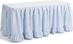 Flutesan 14 ft Blue Gingham Table Skirt for Rectangle Tables by Flutesan