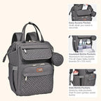 BabbleRoo Diaper Bag Backpack, Multifunction Large Bags with Changing Pad & Stroller Straps & Pacifier Case, Unisex Stylish Travel Back Pack Nappy Changing Bag for Moms Dads (Dark Gray) - Image 4