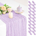 Teruntrue 20 Pack Lilac Cheesecloth Table Runner 17x108 Inch, Boho Gauze Sheer Fabric Cheese Cloth Table Runners for Wedding Party Bridal Shower Baby Shower Birthday Home Decor Garden Farmhouse by Teruntrue