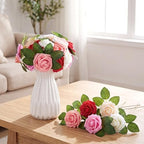 100 Pcs Artificial Rose Flowers, Gradient Red - Image 5