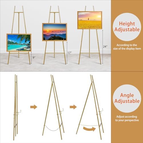 Heavy Duty Large Easel Stand for Mirror Display Wedding Sign(Gold 47'') - Image 2