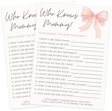 Baby Shower Games for Girl Bundle - 6 Activities for 30 Guests (Pink Bow) - Image 5