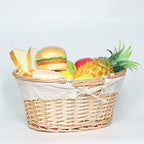 Wicker Basket Gift Baskets Empty Oval Willow Woven Picnic Basket Easter Candy Basket Storage Basket Wine Basket with Handle Egg Gathering Wedding Basket (Natural) - Image 2