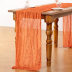 DeZerlor Orange Cheesecloth Table Runners 10 Pack Summer Boho Runners - Image 5