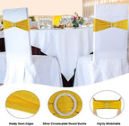 Gold Chair Sashes 50 Pack Spandex Stretch Chair Band Sashes with Buckles for Folding Chairs Wedding Party Reception Baby Shower Events Banquet Decorations - Image 3