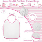 Aneco 12 Set Bottle Chug Baby Shower Games, Plastic Juegos Para Baby Shower Bottle, Gender Reveal Race Gifts Decoration with Bottles Bibs Sign Diapers Caps Blindfolds for Adult Party Supplies, Pink - Image 3