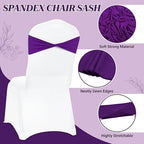 Pack of 200 Spandex Chair Sashes without Slider Buckles – Cadbury Purple - Image 3