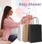 COGLARING 100Pcs Black Gift Bags with Handles - 11x5.9x11 Inch Kraft Paper Bags for Parties, Shopping, Grocery & Takeout - Bulk Black Paper Gift Bags - Image 5