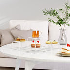 Dessert Table Risers Display Stands Food display White Metal Square Retail Pizza,Cupcake,Candy Stands Food Platter Tray,6x6 INCH,Set of 4 - Image 4