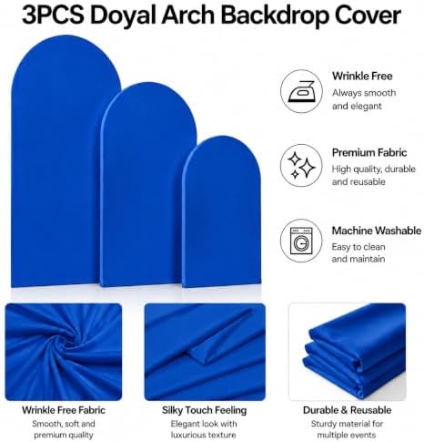 6,6.6,7.2FT Arch Backdrop Stand and Cover Set (Royal Blue) - Image 4