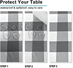 Hiasan Checkered Rectangle Tablecloth 54 x 108 Inch,Grey and White - Image 2