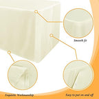 Obstal 2 Pack Table Clothes for 6 Foot Rectangle Tables, Cream - Image 4