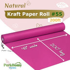 PerkHomy 48" x 2,400" (200') Rose Red Kraft Paper Roll for Craft Bulletin Board Paper Art Table Covering Crafting Gift Wrapping Bouquet Packing Parcel 80GSM 55LB (Rose Red, 48" x 200') - Image 2