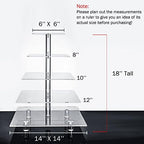 Jusalpha Large 5 Tier Acrylic Square Cupcake Stand Cake Stand for Party - Image 3