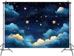 15x10ft Blue Galaxy Starry Sky Stars Backdrop Night Sky Cloud Flash Stars Children Kids Birthday Baby Shower Party Banner Newborn Baby Child Portrait Decorations Photo Props - Image 6