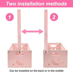 Wooden Baby Shower Crate Closet, Baby Storage Crate Hamper with Handle, Garland and 10 Clothes Hangers, Baby Shower Gifts Basket with Letters for Girl Boy Pregnancy Gift (Pink) - Image 6