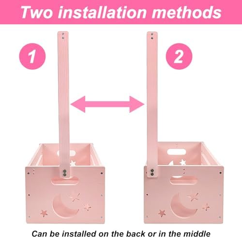 Wooden Baby Shower Crate Closet, Baby Storage Crate Hamper with Handle, Garland and 10 Clothes Hangers, Baby Shower Gifts Basket with Letters for Girl Boy Pregnancy Gift (Pink) - Image 6