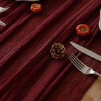 10Pcs Burgundy Cheesecloth Table Runner 120 Inches for Christmas Home Decor - Image 5