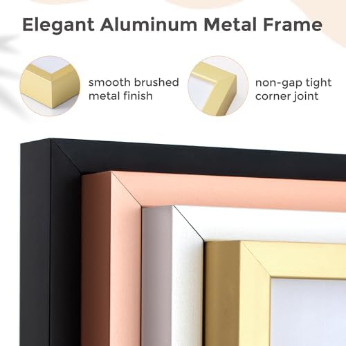 FLYJOE 22x28 Metal Picture Frame For Wall With Mat For 18x24, 22''x28'' Aluminum Photo Frames With Tempered Glass For Home Decor, Minimalist Modern Poster Frame Horizontal And Vertical Formats, Gold - Image 5