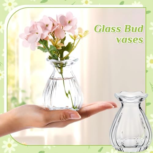 40 Pieces 3.5 Inch Glass Bud Vase Mini, Clear - Image 2