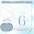 15 Pcs Table Numbers with Stands, 1-15, 5"x7", Dusty Blue - Image 2