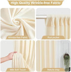 16x10FT Champagne Backdrop Curtains for Wedding Parties, Wrinkle Free Polyester Photography Backdrop Drapes for Wedding Baby Shower Birthday Parties Stage Background Stand Decorations 4x10ft,4 Panels - Image 2