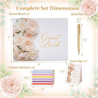 Wedding Guest Book Pink Roses Photo Guestbook - Image 2