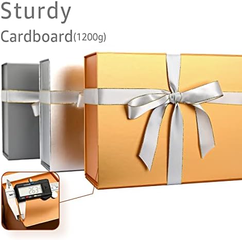 Gold Birthday Gift Box with Magnetic Lid for Presents, 13.85"x8.35"x4.45" - Image 4