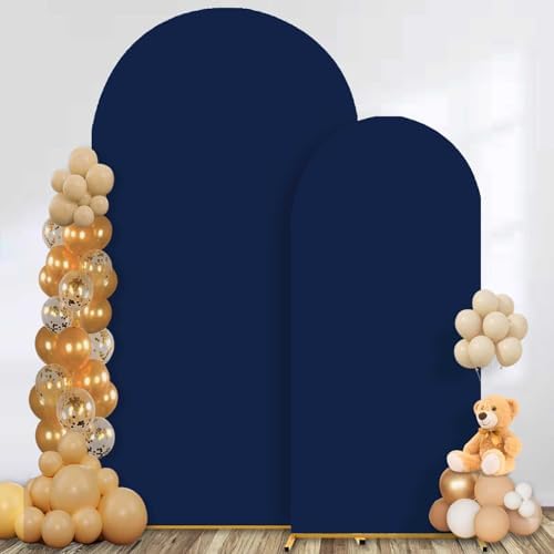 Navy Blue Arch Cover 7.2 and 6ft Spandex Arch Backdrop Cover Set of 2 - Image 2