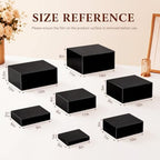 Leinuosen 7 Pcs Large Acrylic Buffet Risers, 8-14" Rectangle, Black - Image 2