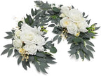 2Pcs Faux Floral Swag for Wedding Welcome Signs, Elegant Floral Decor for Ceremony and Reception, Ideal for Home Decoration (White) - Image 7