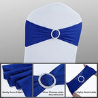 Babenest 50PCS Spandex Chair Sashes Bows for Wedding Party, Royal Bule - Image 5