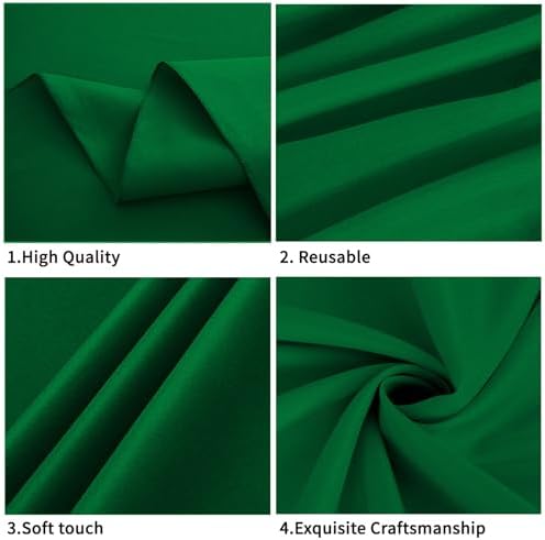 Hunter Green 6 Pack Polyester Table Cloth 60 x 84 Inch, Rectangle Tablecloths for 6 Foot Tables Washable Table Cloth for Party Wedding - Image 2