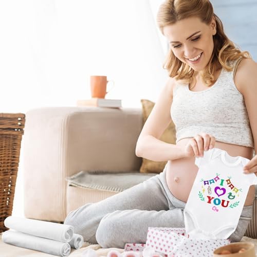 Panitay 100 Pcs White Baby Bodysuits Bibs Kit 25 Guests, Sunflower - Image 2