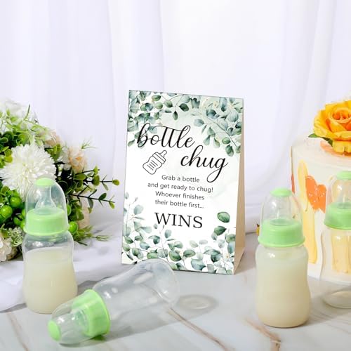 TrelaCo 20 Pcs Bottle Chug Game, Greenery Baby Shower Favors, Green - Image 4