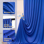 12ft x 10ft Royal Blue Backdrop Curtains for Parties, Wrinkle Free 2 Panels Photo Backdrop Drapes Back Drop Cloth for Wedding Birthday Photography Background Decor - Image 2