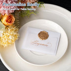 100 Pack Name Cards for Table Setting, Printable Place Cards with Antique Gold Rose Wax Seal Sticker for Wedding, Table Tent Card Stock for Party, Dinner (100 Pack Pearlized White) - Image 4