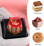 Hewnda 100 Pack Black Cake Pans,Bottom 5Inch X Heigh 2.2Inch Clear plastic mini cake box muffins box cookies box wedding birthday gift box - Image 6