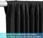 50ft x 12ft Black Backdrop Curtains Wrinkle Free Backdrop Curtain for Wedding Parties Black Fabric Backdrops Drapes Back Drop Cloth Bridal Shower Stage Curtains Wedding Decorations for Reception - Image 7